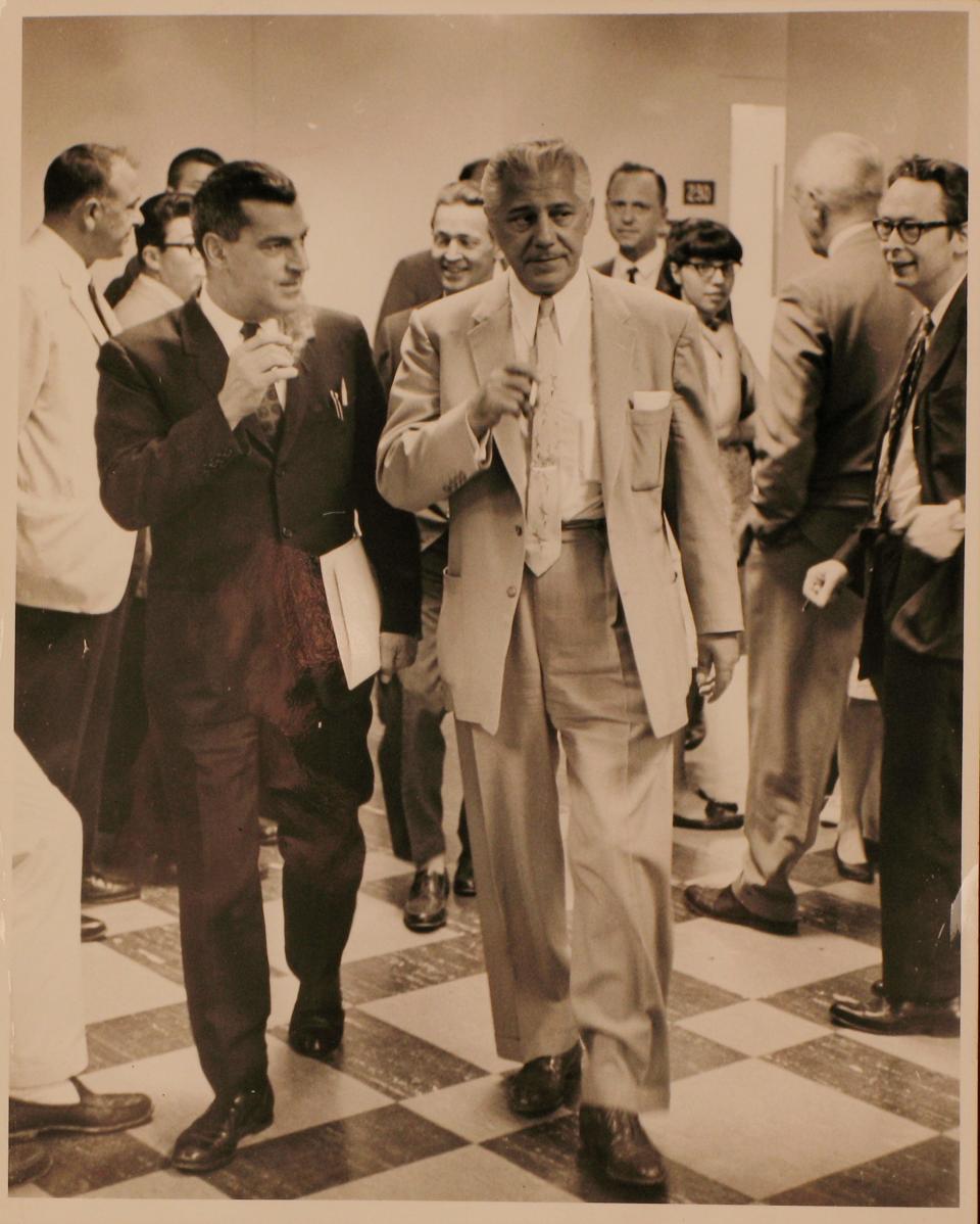 Frank Valenti during vice squad hearings, 1965