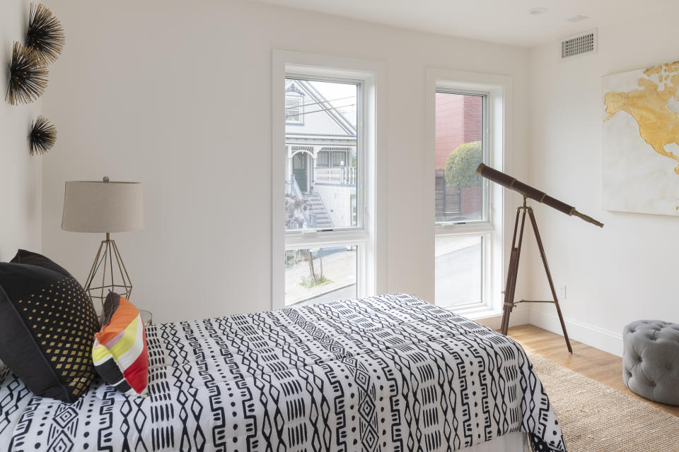 One of two bedrooms in the two-bedroom converted ADU at 201 Roanoke St.  Source: Mark Hogan/Open Scope Studio