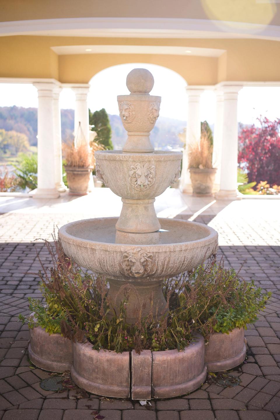 Outdoor items, like this three-tier fountain, also will be included in an auction of items from Villa Collina. The online auction will take place Dec. 4 before Knoxville's largest home is eventually demolished and replaced with three smaller homes.