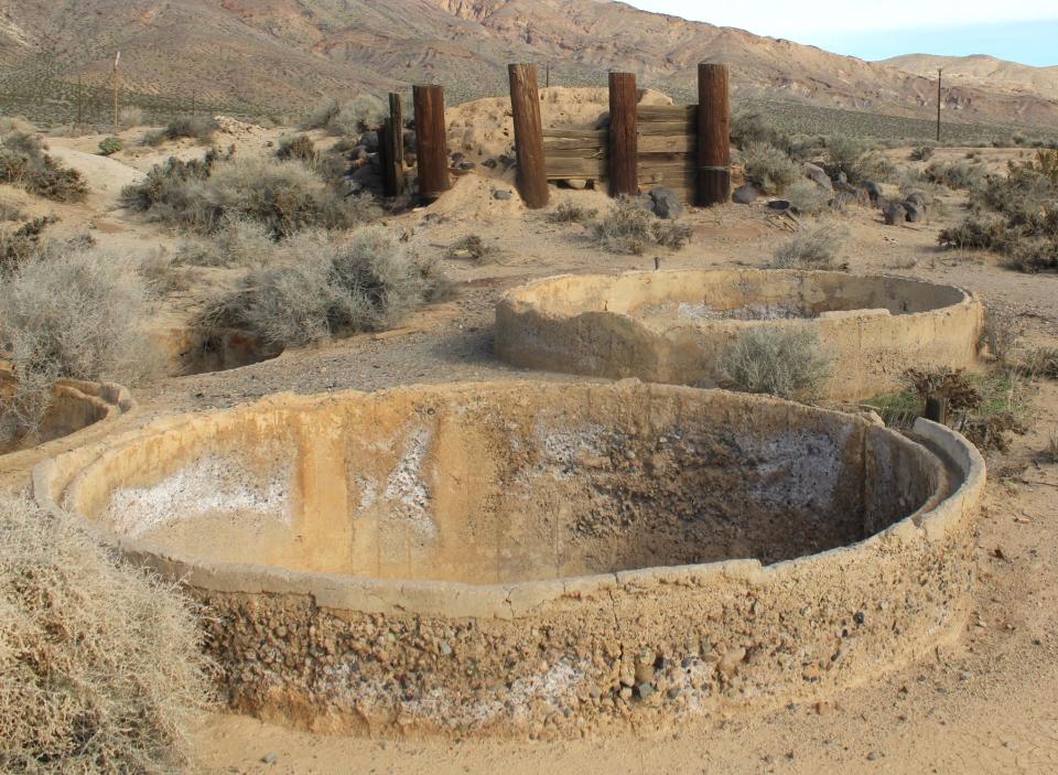 Old water cisterns, used possibly for the town of Garlock and the mining town of Randsburg, as seen on February 15, 2024.