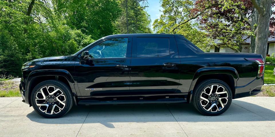 A side view of the Silverado EV