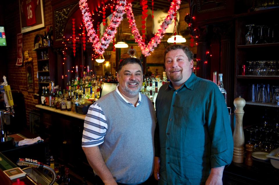 Steve Ding, owner, right, and bartender Santi Maciel at the Woodbridge Crossing restaurant in Woodbridge in 2013. Ding is running to represent District 4 on the Board of Supervisors.