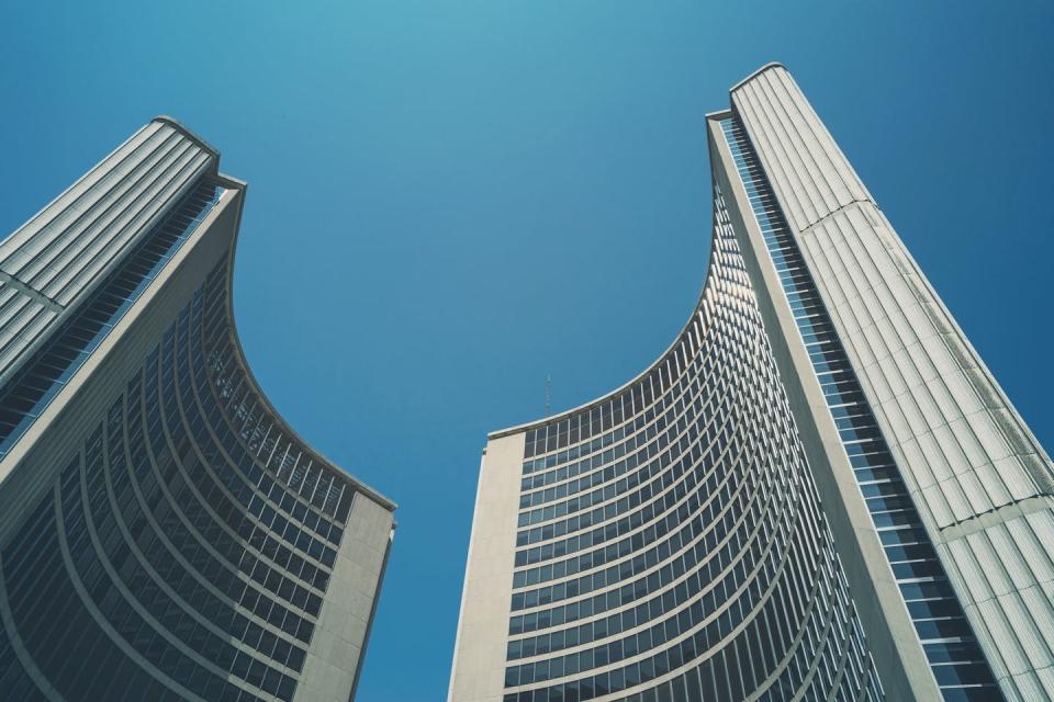 Toronto city councillors are among those expected to work long hours. Toronto City Hall is seen in this photo. (Unsplash)