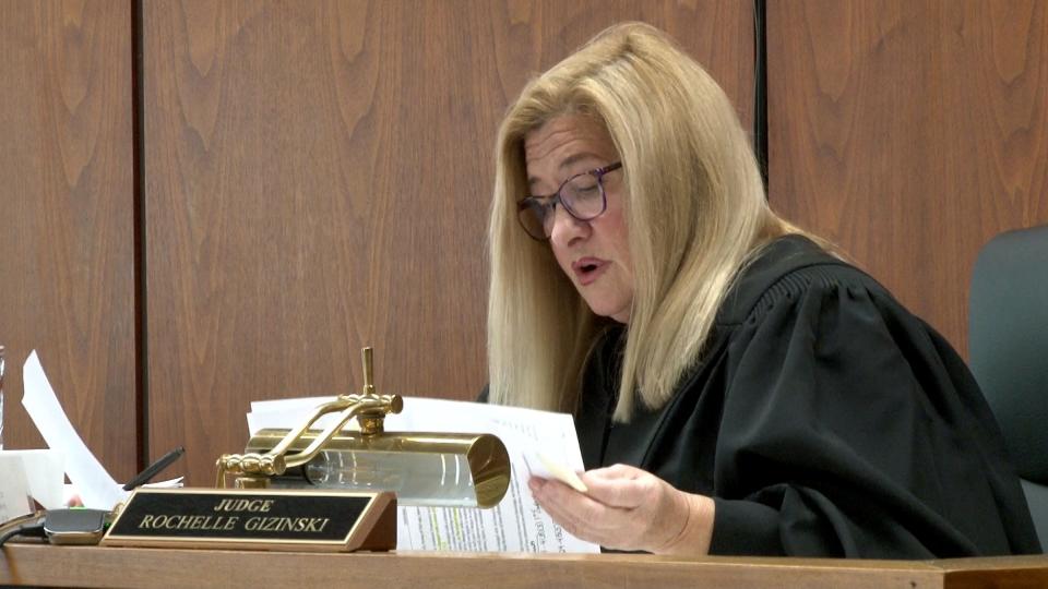 Ocean County Superior Court Judge Rochelle Gizinski presides over thhe detention hearing for Andrew Fantasia, a Jackson teacher accused of sex crimes, at the Ocean County Courthouse in Toms River Friday, November 3, 2023.