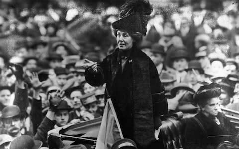 British suffragette Emmeline Pankhurst (1858 - 1928) being jeered by a crowd in New York - Credit: Topical Press Agency/ HULTON ARCHIVE