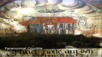 Nobody really knows who created this painting or when, but the caption below it reads “Israel, hoffe auf den Herrn” which when translated from German means ‘Israel, put your hope in the lord’. The painting depicts a huge UFO hovering above a burning church.