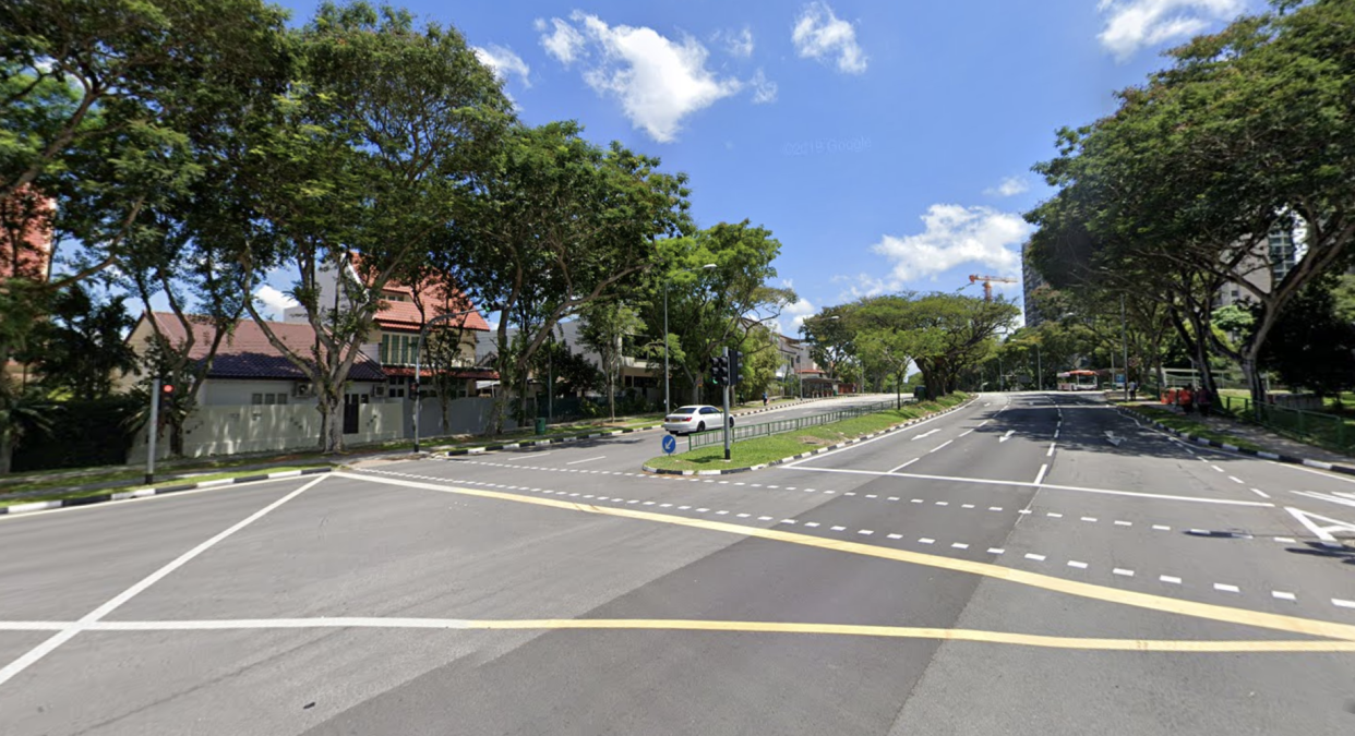 The pedestrian crossing at Yio Chu Kang road. (Photo is a screengrab from Google Streetview)