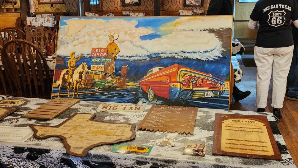Memorabilia celebrating Route 66 is on display at a January press conference announcing the Route 66 Festival, being held in Amarillo from June 1 to June 10.