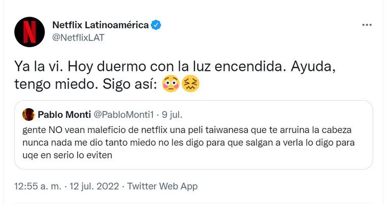 La cuenta oficial de Netflix Latinoamérica habló sobre la película 'Maleficio'