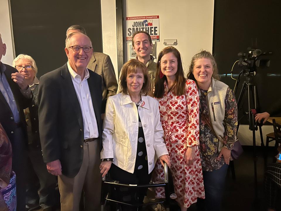 Awaiting victory, the Smithee family, from left, State Rep. John Smithee, wife, Becky, daughters, Jennifer, Becky Bulla and behind the family, son, John Jr. Smithee has been a state representative for House District 86 since 1985.