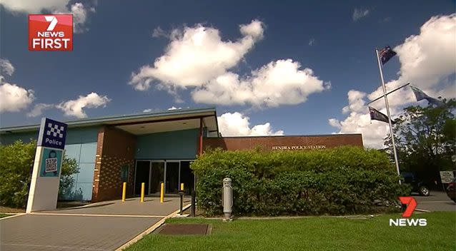 Hendra Police Station, in Brisbane, was locked down and evacuated after a man brought a World War II bomb to the front desk. Source: 7 News