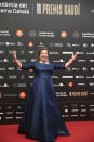 <p>La presidenta de la Academia del Cine Catalán escogió un vestido azul marino que no le favorecía mucho. (Foto: Gtres). </p>