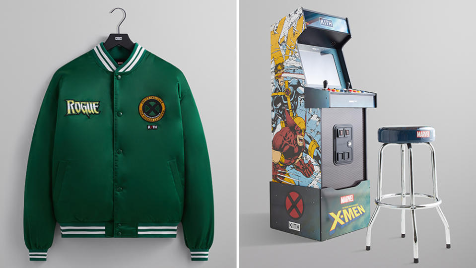 Rogue bomber jacket and custom X-Men arcade game part of the Kith for X-Men capsule