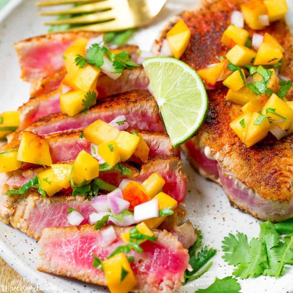 Seared Ahi Tuna with Peach Salsa