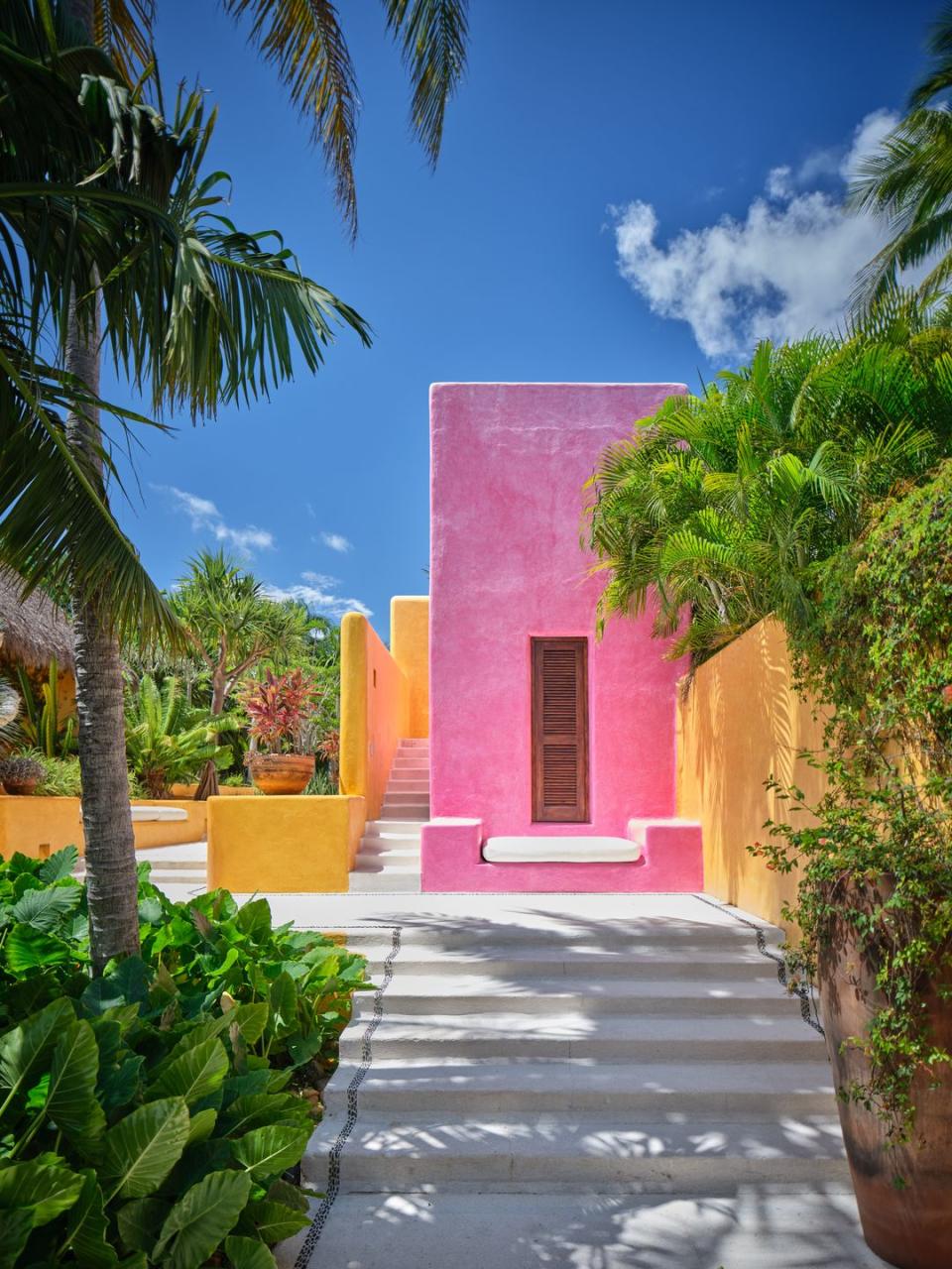 orange and pink house
