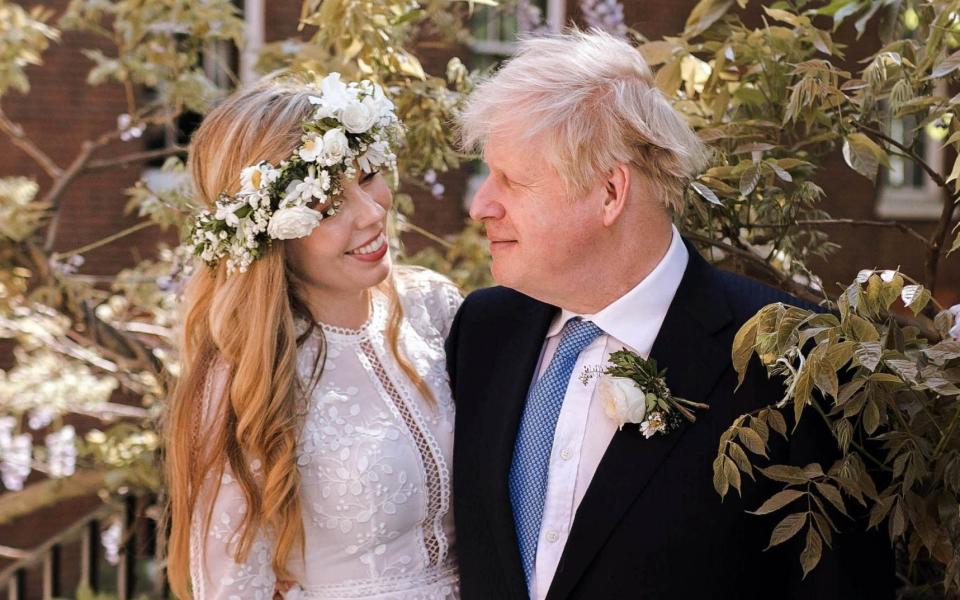Boris Johnson married Carrie Symonds last month - but will on Monday delay weddings for thousands of Britons - PA