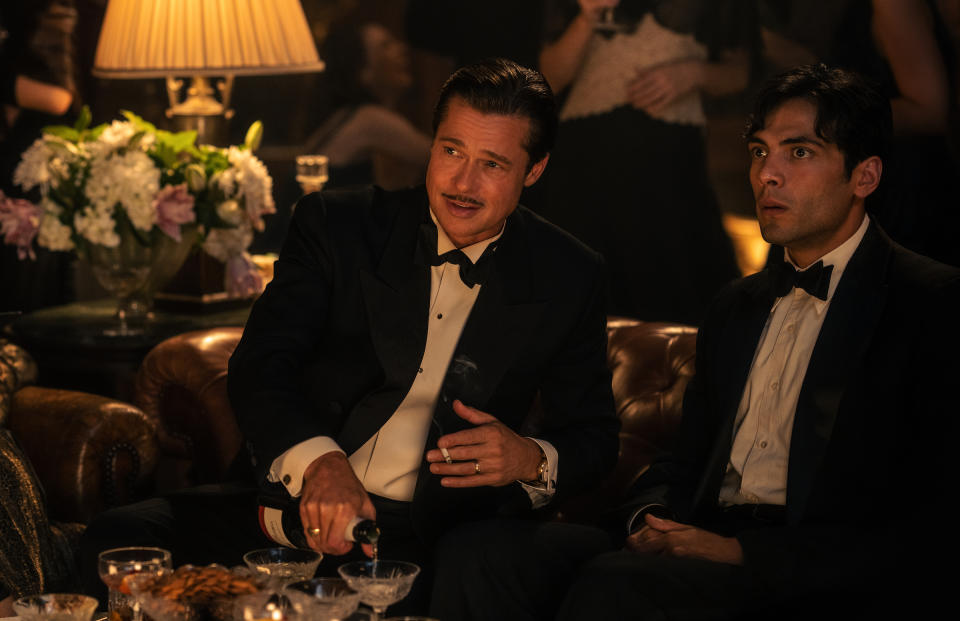 Brad Pitt as Jack Conrad and Diego Calva as Manny Torres<span class="copyright">Courtesy of Paramount Pictures</span>