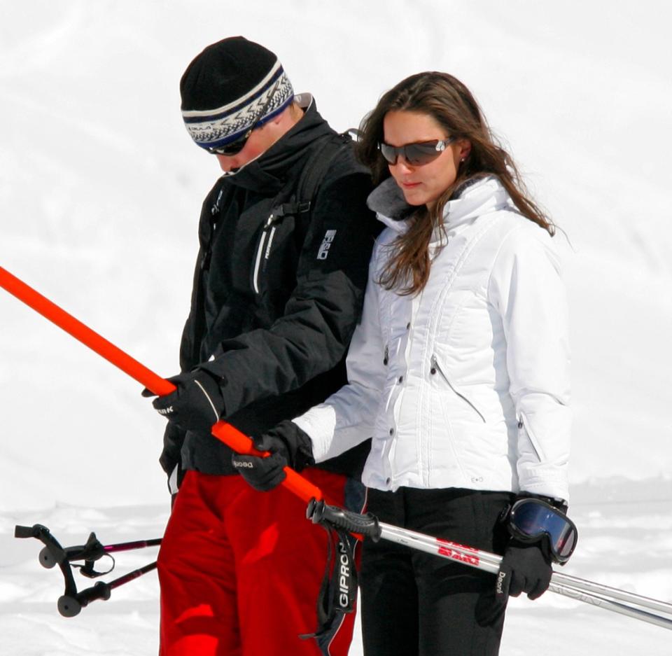 In 2004, Prince William and then-girlfriend Kate Middleton took a vacation to the Klosters to get in some winter fun. Getty Images