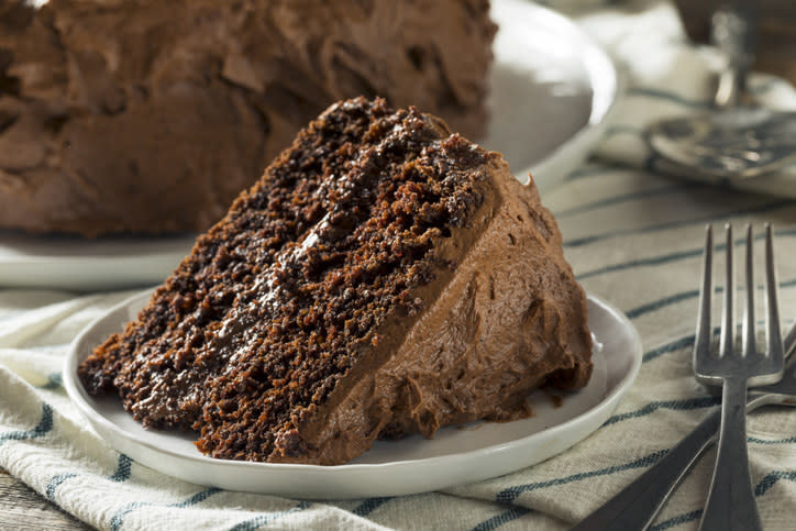 large slice of chocolate cake