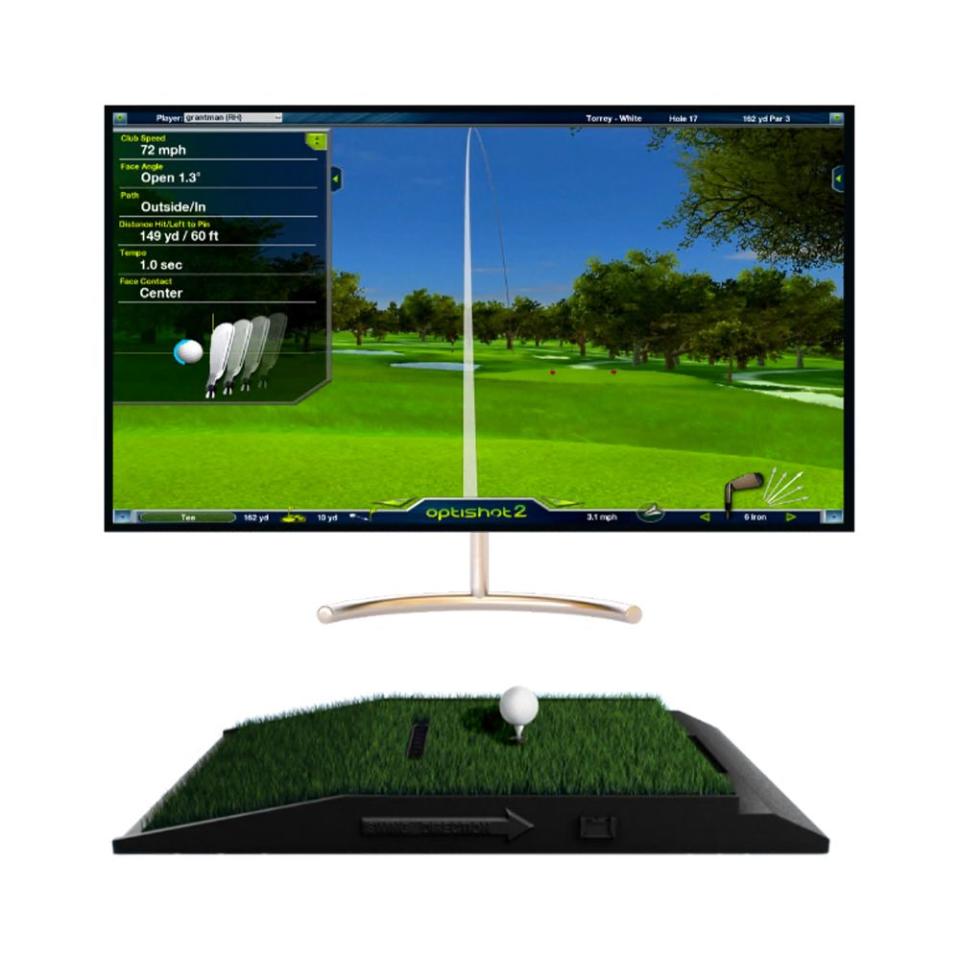 <p><a href="https://optishotgolf.com/products/simulator" rel="nofollow noopener" target="_blank" data-ylk="slk:Shop Now;elm:context_link;itc:0;sec:content-canvas" class="link ">Shop Now</a></p><p>OptiShot2 Simulator</p><p>$500.00</p><p>optishotgolf.com</p>