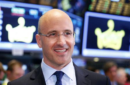 King CEO Riccardo Zacconi smiles during an interview during the IPO of Mobile game maker King Digital Entertainment Plc on the floor of the New York Stock Exchange March 26, 2014. REUTERS/Brendan McDermid