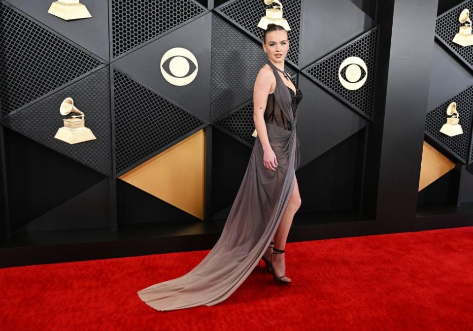 66th annual grammy awards arrivals emma brooks mcallister