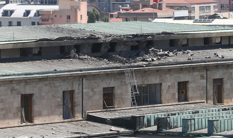 A view of a building at the Grand National Assembly of Turkey in Ankara.