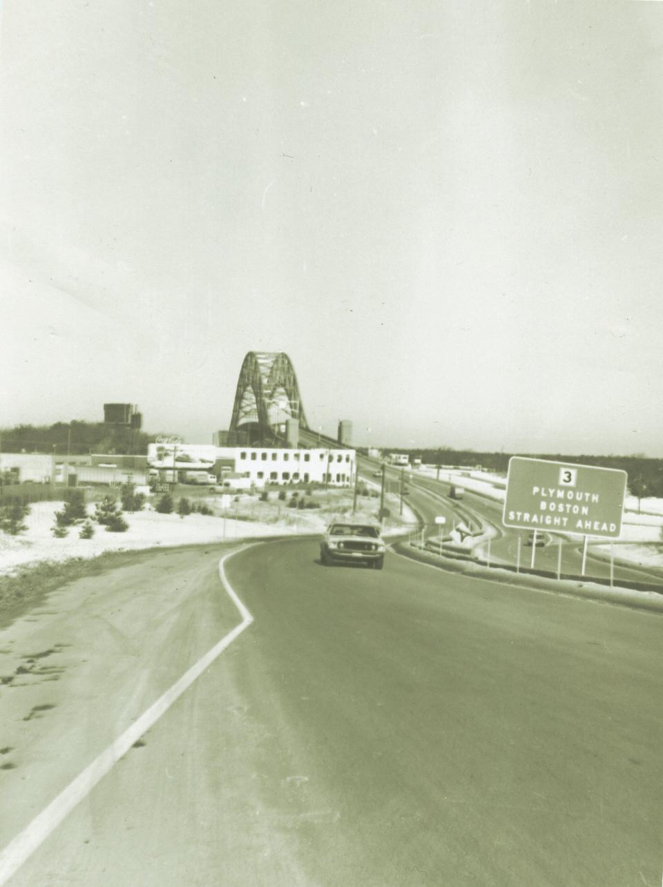 The Sagamore Bridge in 1970: The ability for Cape Cod residents to drive to the mainland for jobs has changed the economy of the Cape. Likewise, the ability for visitors to drive to Cape Cod fueled the Cape's tourism industry.