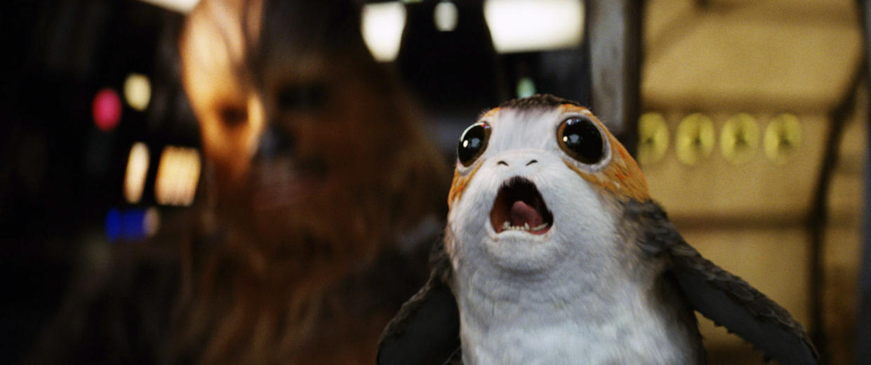 A Porg in <em>Star Wars: The Last Jedi</em>. (Photo: Walt Disney Studios Motion Pictures/Lucasfilm Ltd./Courtesy Everett Collection)