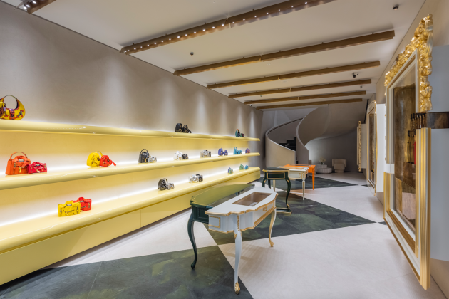 Louis Vuitton Store With Its Internal Creative Staircase Stock