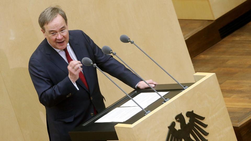 Armin Laschet, Ministerpräsident von Nordrhein-Westfalen und Kanzlerkandidat der Union, im Bundesrat.