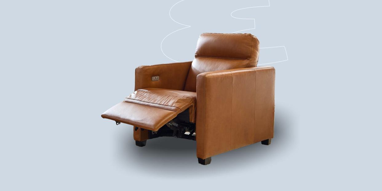 a brown leather chair