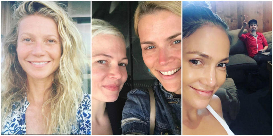 no makeup celebrity selfies