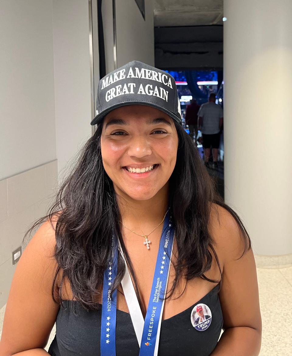 Ohio college student Victoria Rivas, 19, at the Republican National Convention on July 16, 2024.