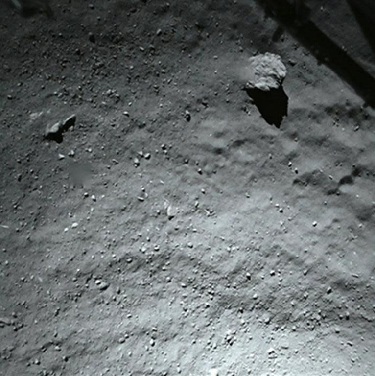 The surface of comet 67P/Churyumov-Gerasimenko pictured during Philae's descent, from a distance of 40m above the surface, on November 13, 2014