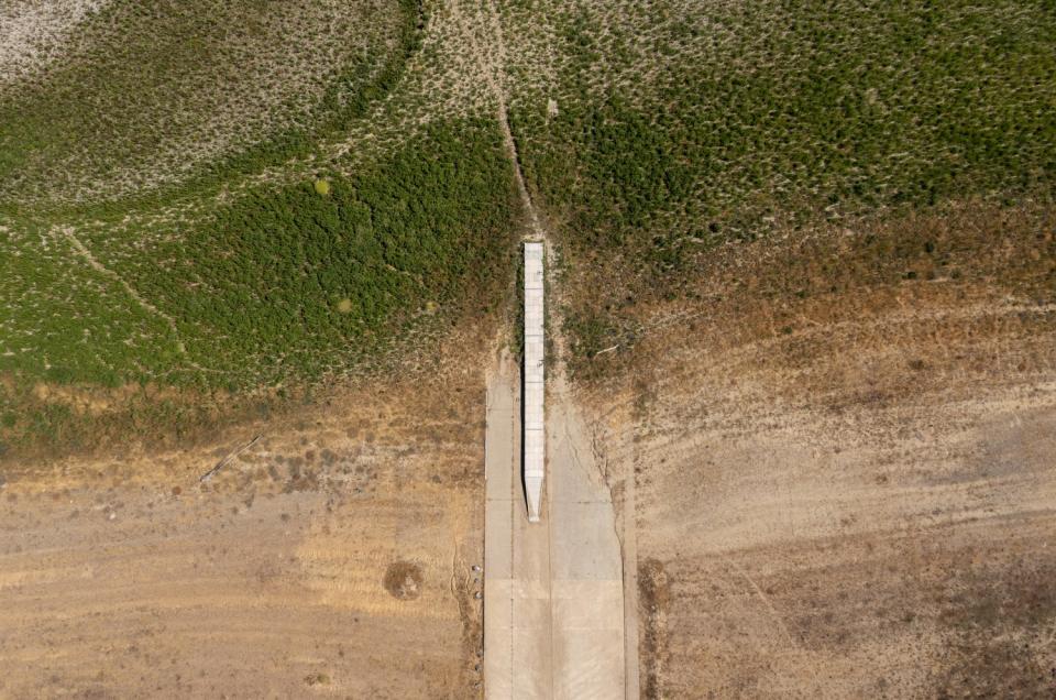 The north boat ramp at Lake Mendocino is high and dry