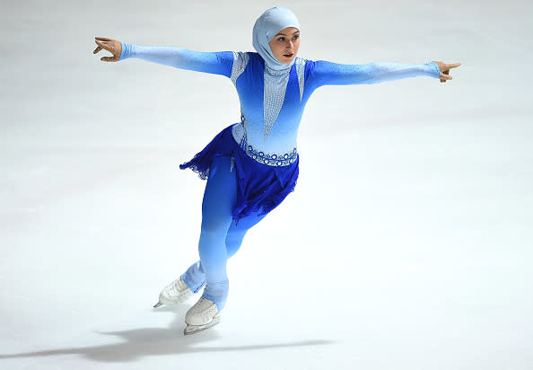 Meet Zahra Lari, the first professional figure skater to compete internationally wearing a headscarf