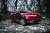 <p>Compared with the turbocharged 1.6-liter inline-four available in the standard Kona, the electric version's 201 horsepower and 290 lb-ft of torque represent increases of 26 ponies and 95 lb-ft.</p>