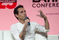 Marc Anthony durante su participación en la Conferencia Billboard de la Música Latina en Miami el miércoles 23 de abril de 2014. (Foto AP/J Pat Carter)