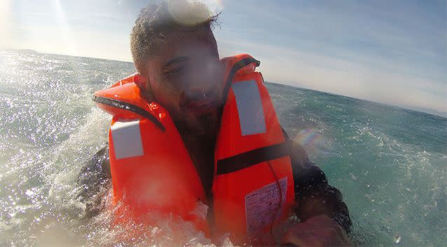 Pelan Huseyin was plucked from the sea by the Turkish coast guard. Photo: AP