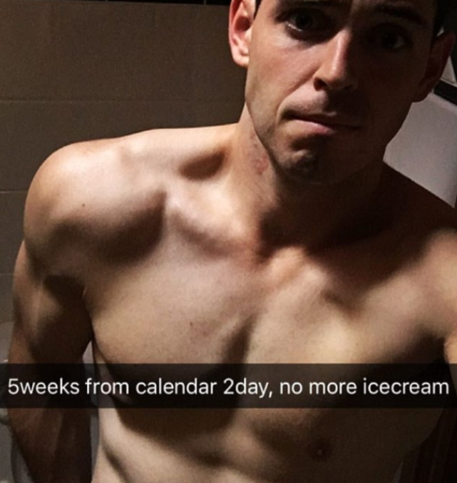 Sam posted a Snapchat pic to his Instagram last year saying that he's changing up his diet.  Photo: Sam Rouen