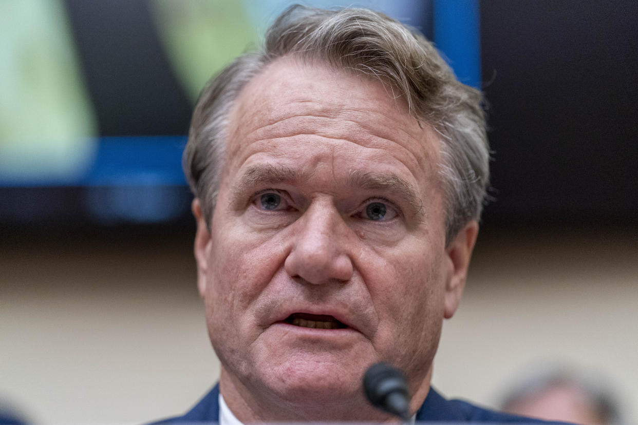 Bank of America Chairman and CEO Brian Moynihan testifies before a House Committee on Financial Services Committee hearing on 