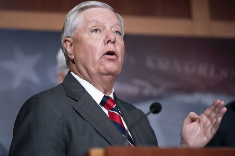 Sen. Lindsey Graham, R-S.C., said the House Republican impeachment investigation into President Joe Biden is "falling apart" and so far has failed to produce anything of substance against the president. Photo by Bonnie Cash/UPI