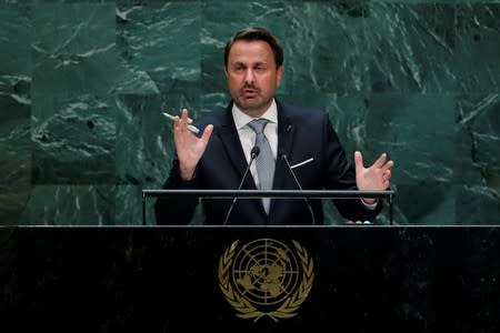 Xavier Bettel, Prime Minister of Luxembourg addresses the 74th session of the United Nations General Assembly at U.N. headquarters in New York City, New York