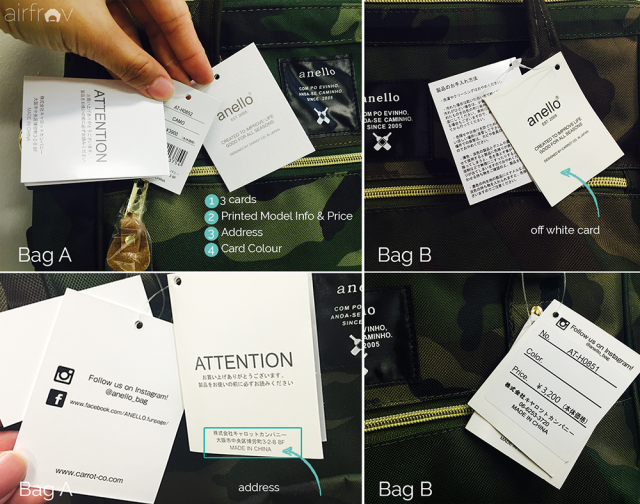 Anello Bag authenticity real or fake 【#1 】【Tags / Cards attached to the Bag  】 On Bag A 😍 ☆Card 1: ATTENTION – Written in Japanese, we assume this is  the details