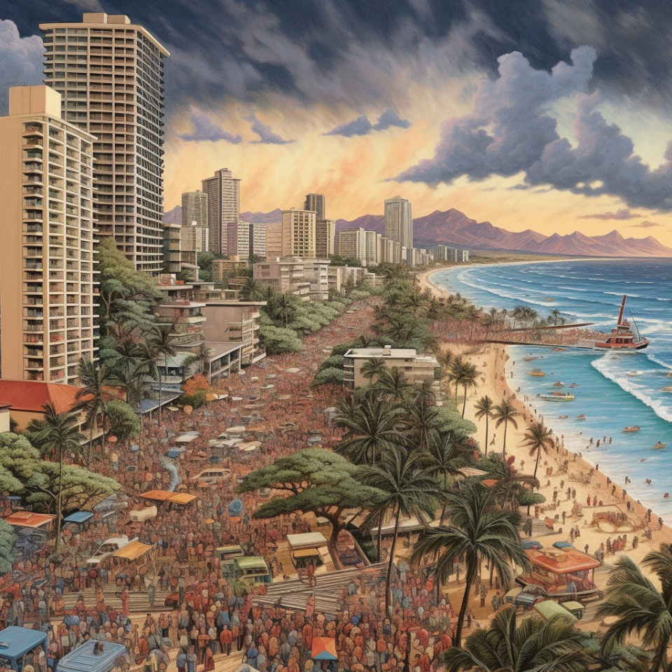 Waikiki in the future, according to AI