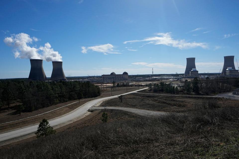 FILE - Georgia Power Co.'s Plant Vogtle nuclear power plant stands on Jan. 20, 2023, in Waynesboro, Ga. The Public Service Commission oversees electricity and natural gas in Georgia, of particular note for Georgians as Georgia Power rates increase and Plant Vogtle nears completion after years of delays and billions in cost overruns. (AP Photo/John Bazemore, File)