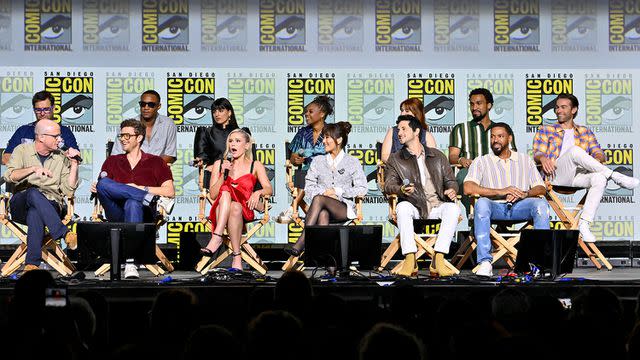 <p>Michael Buckner/getty</p> The cast of the boys at 2024 San Diego Comic-Con