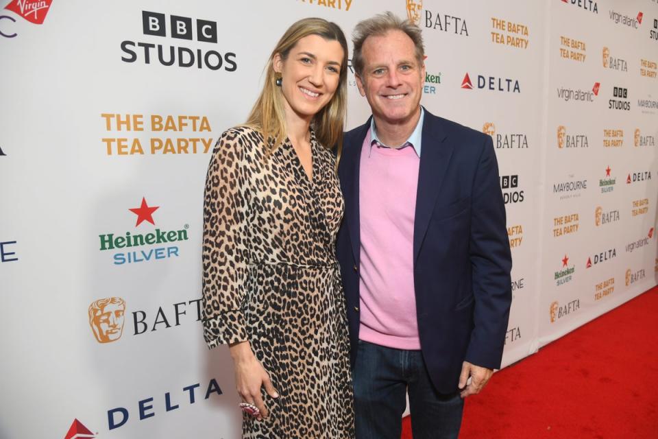 Isabelle Thomas pictured with husband Bradley Thomas on January 13 (Getty Images for BAFTA)