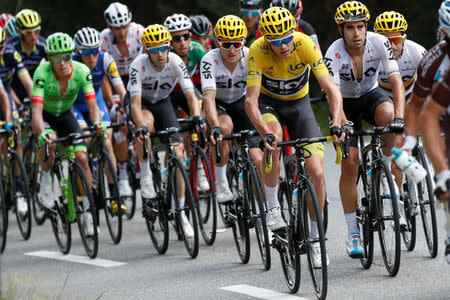 Cycling - The 104th Tour de France cycling race - The 179.5-km Stage 18 from Briancon to Izoard, France - July 20, 2017 - Team Sky rider and yellow jersey Chris Froome of Britain in action. REUTERS/Christian Hartmann